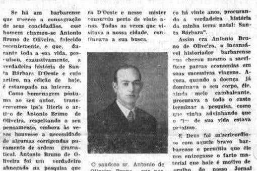 O historiador Antonio Bruno de Oliveira